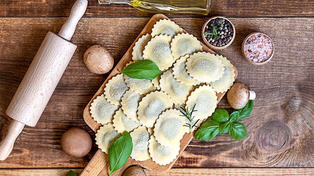 Basilikum-Frischkäse-Ravioli