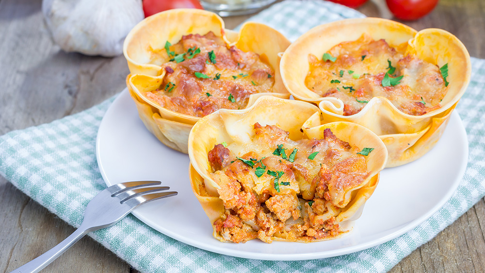 Mini-Lasagne im Cupcake-Format