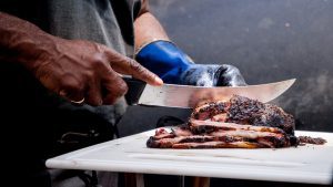 Smoker: Angeschnittener Schweinebraten