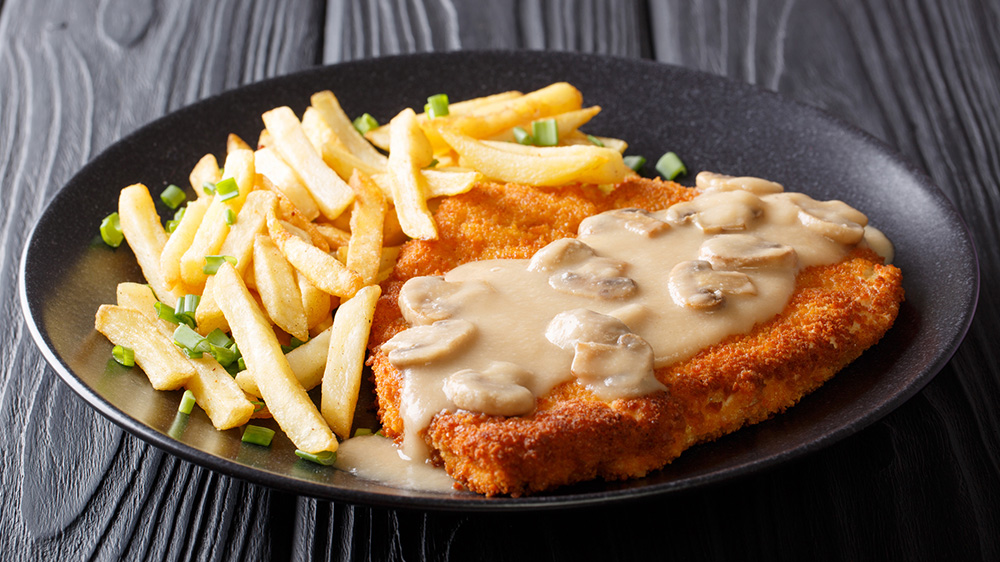 Jägerschnitzel mit Champignons