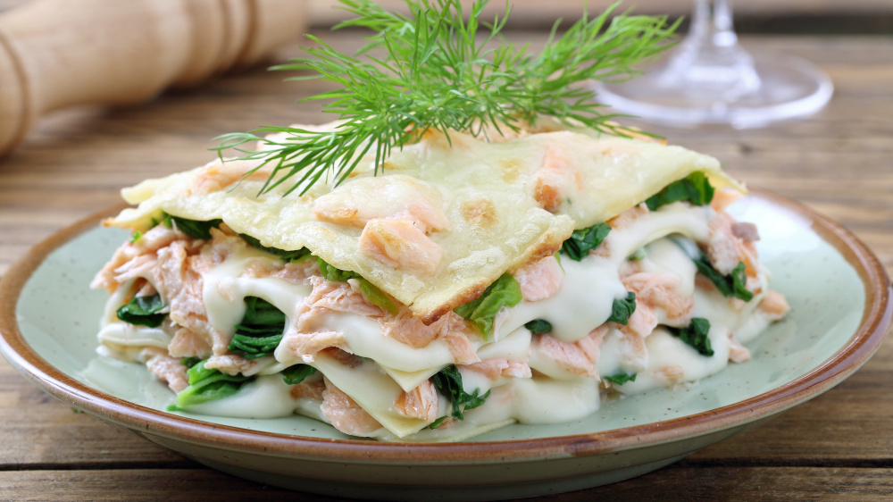 Lachs-Spinat-Lasagne